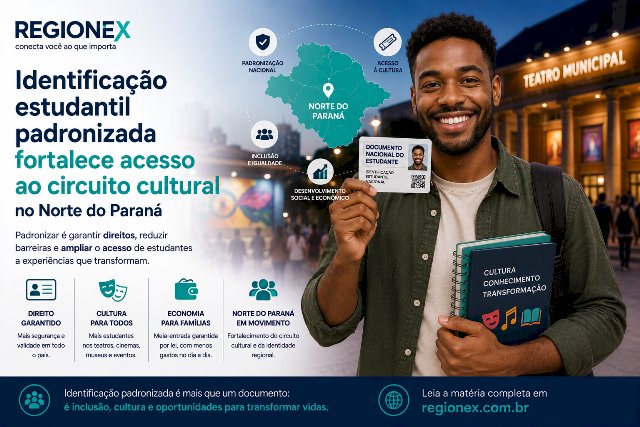 Identificação estudantil padronizada fortalece acesso ao circuito cultural no Norte do Paraná